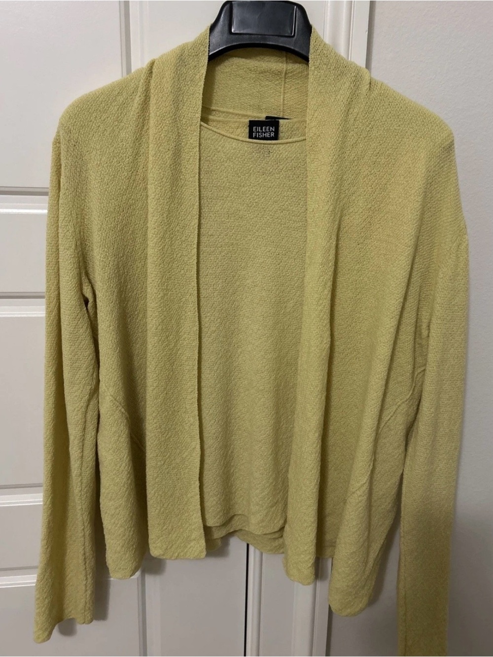 Eileen Fisher yellow-Tone Open Front Cardigan and tank